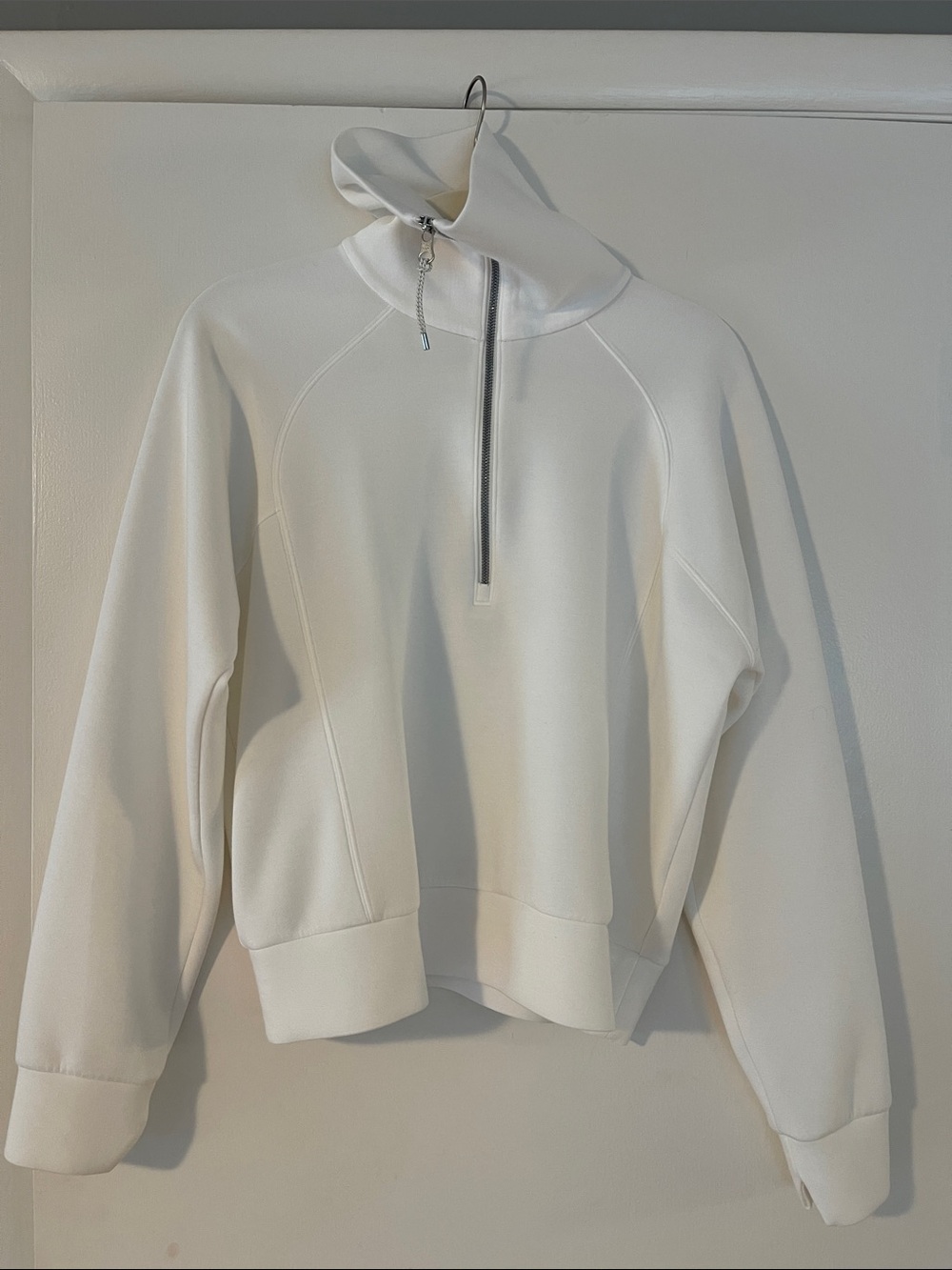 Spend Air Essentials White Half-Zip Pullover Hoodie - Clean Minimal Style